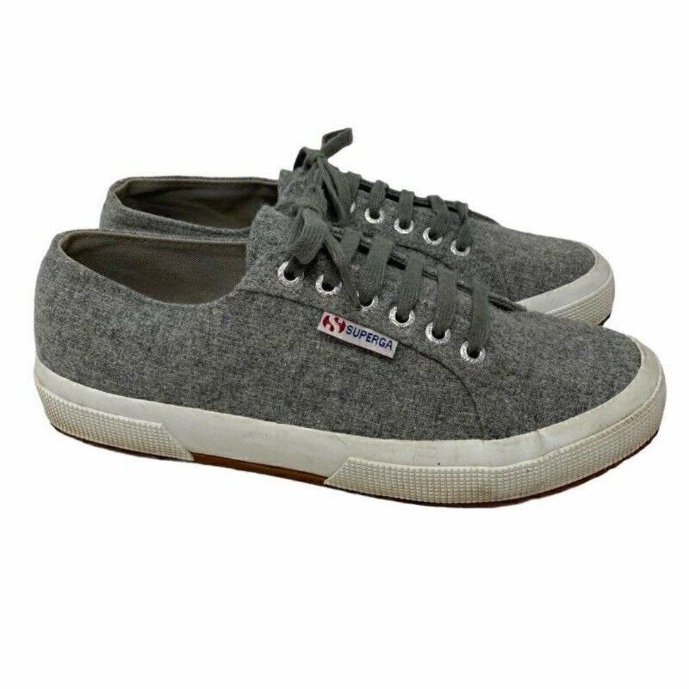 Superga Unisex Sneaker Shoes Gray White S00CTP0 Low Top Lace Up W 8.5 M 7